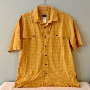 Patagonia Men's Yellow Orange Plaid Short-Sleeve Button Shirt Sz XL